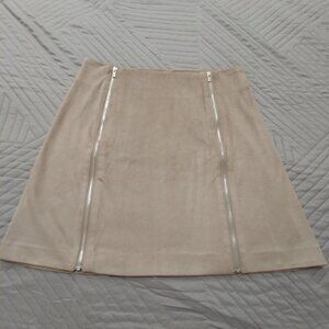 Dynamite Tan Faux Suede Skirt , Size Small, Polyester/ Spandex , Like New